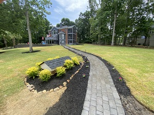 Sod & Hardscape Installation with Outdoor light
